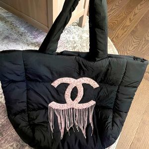 Embellished Puffy Tote Bag